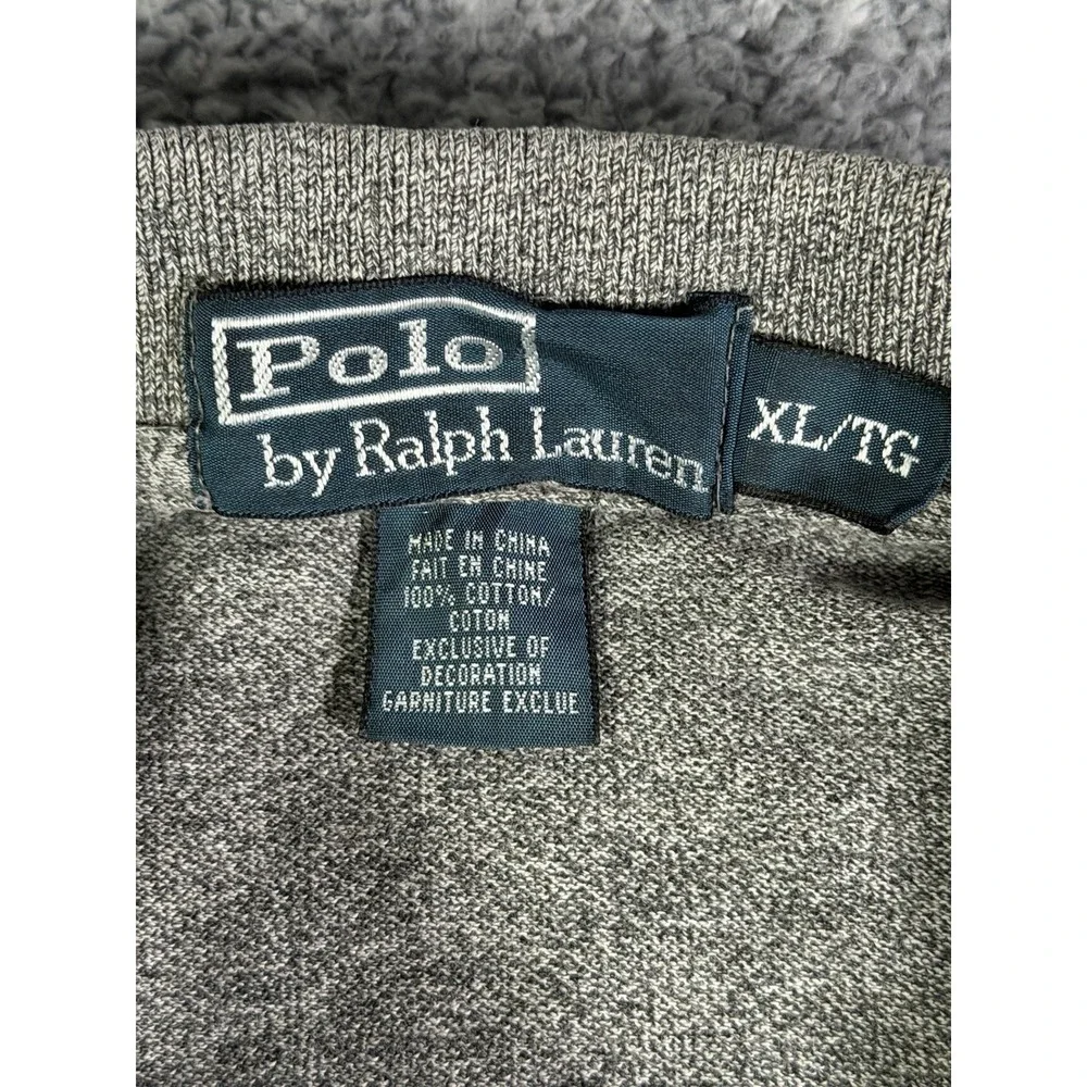 Polo Ralph Lauren Men Polo Shirt XL Gray Cotton Short Sleeve Classic Fit Preppy